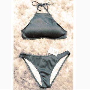 New CUPSHE Olive two piece halter swimsuit(US MED)